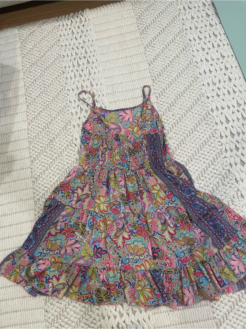 Women’s Floral Paisley Pink & Blue Summer Dress - Picture 2 of 5